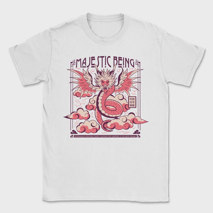 Majestic Dragon In The Clouds, Tricou Barbati (Unisex)