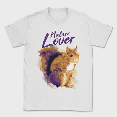Squirrel Animal Watercolor Nature Lover, Tricou Barbati (Unisex)