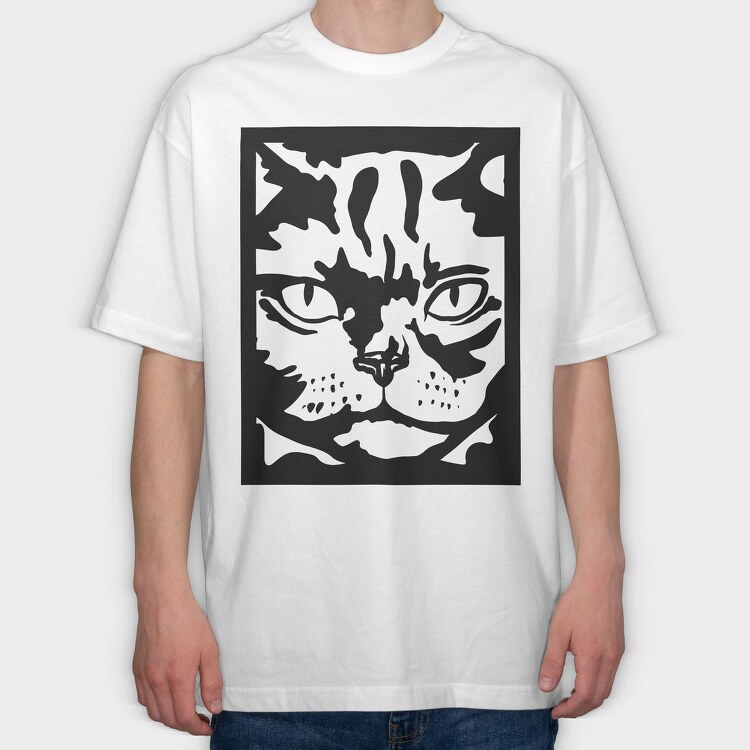 Serious Cat Cat Obey, Tricou Oversize Barbati (Unisex)