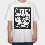 Serious Cat Cat Obey, Tricou Oversize Barbati (Unisex)