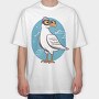 Seagull With Eyeglasses Character, Tricou Oversize Barbati (Unisex)