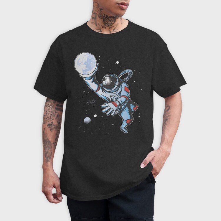 Astronaut Moon Basket, Tricou Barbati (Unisex)