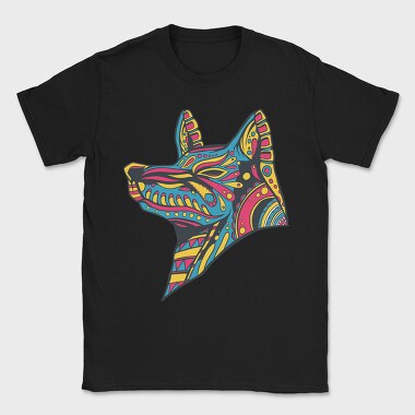 Huichol Colorful Wolf, Tricou Barbati (Unisex)