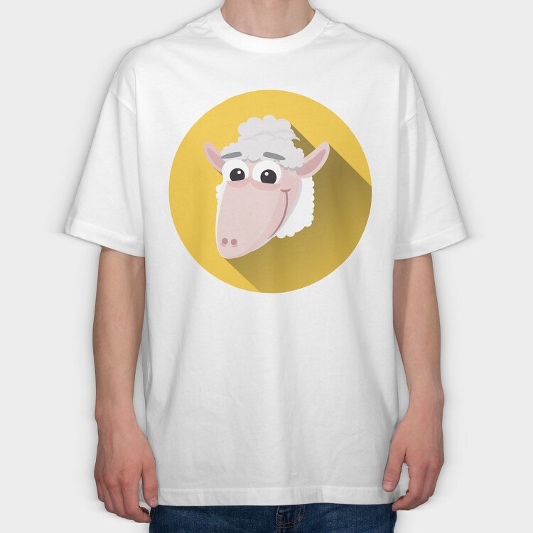 Sheepy Smile, Tricou Oversize Barbati (Unisex)