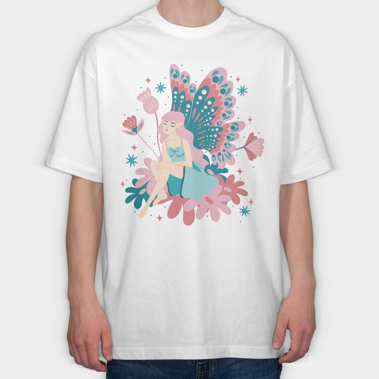 Magical Fairy In Nature, Tricou Oversize Barbati (Unisex)