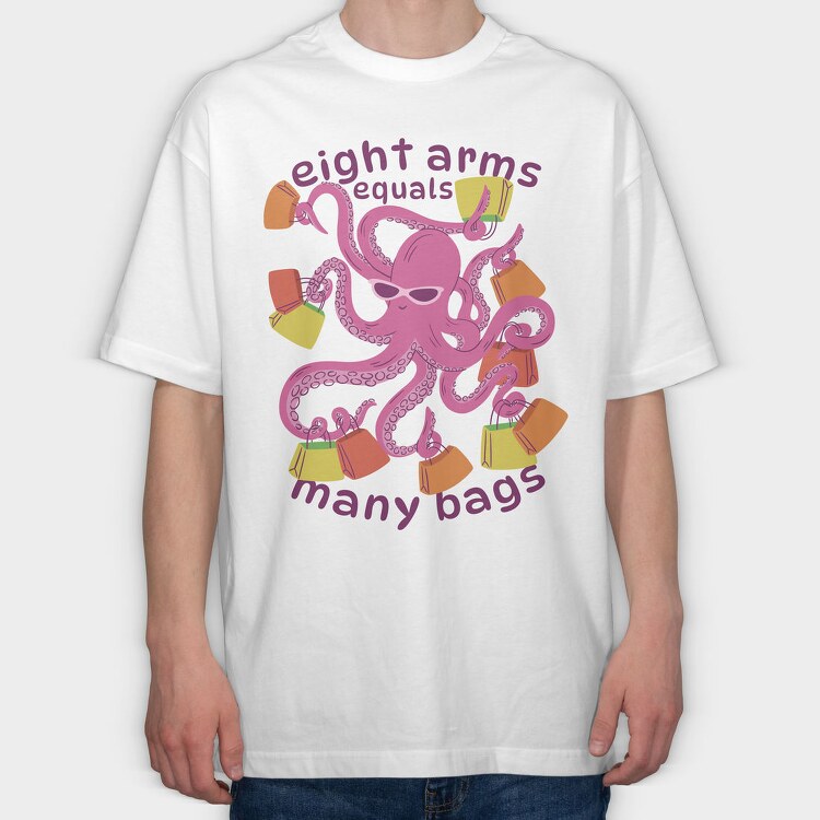 Shopping Octopus Humor, Tricou Oversize Barbati (Unisex)
