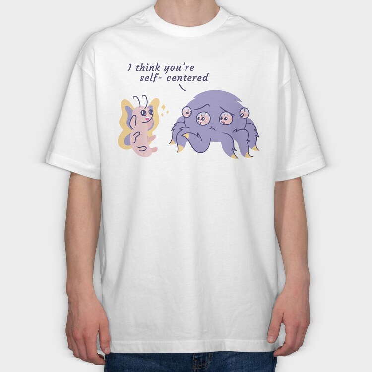 Self Centered Pun, Tricou Oversize Barbati (Unisex)