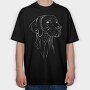 Hunting Dog Weimaraner Face, Tricou Oversize Barbati (Unisex)