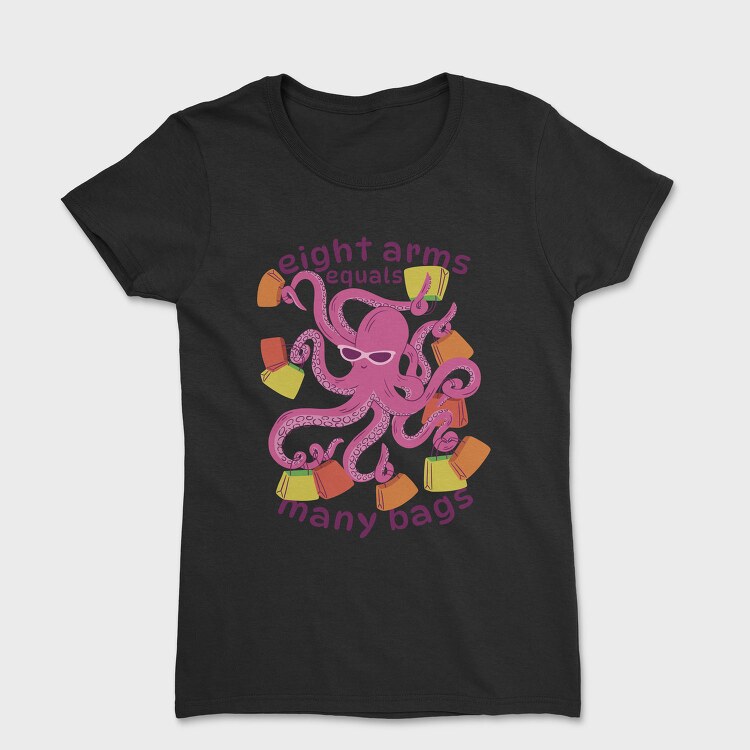 Shopping Octopus Humor, Tricou Femei