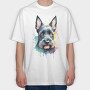 Scottish Terrier Color Splash, Tricou Oversize Barbati (Unisex)