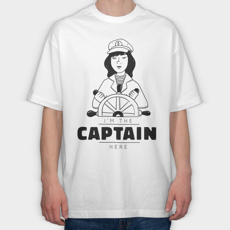 Ship Captain, Tricou Oversize Barbati (Unisex)