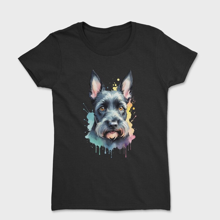 Scottish Terrier Color Splash, Tricou Femei