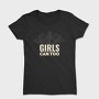 Gym Girls Can Too Quote Silhouette, Tricou Femei