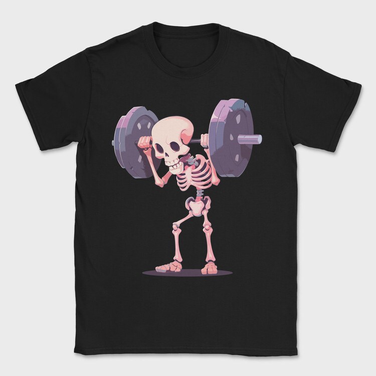 Humorous Weightlifting Skeleton Skelleton Lifting, Tricou Barbati (Unisex)