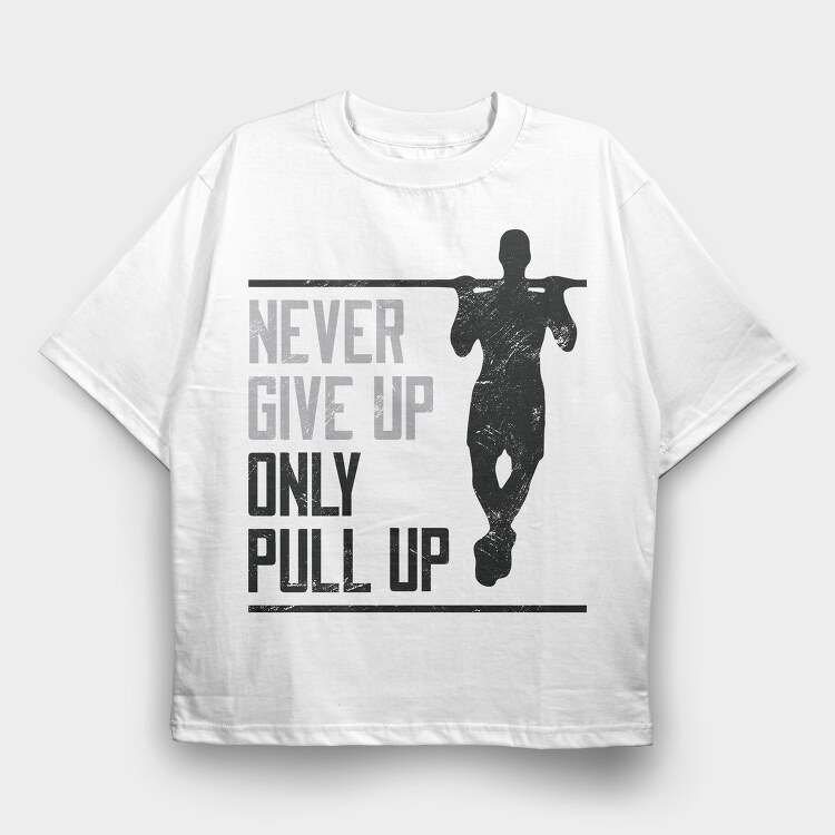 Silhouette Doing Calisthenics Only Pullup, Tricou Oversize Barbati (Unisex)