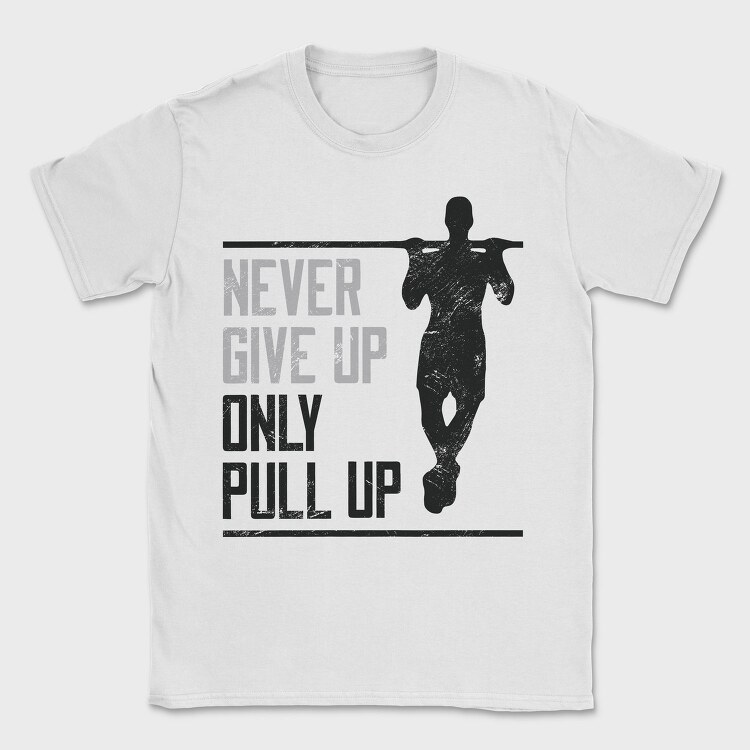 Silhouette Doing Calisthenics Only Pullup, Tricou Barbati (Unisex)
