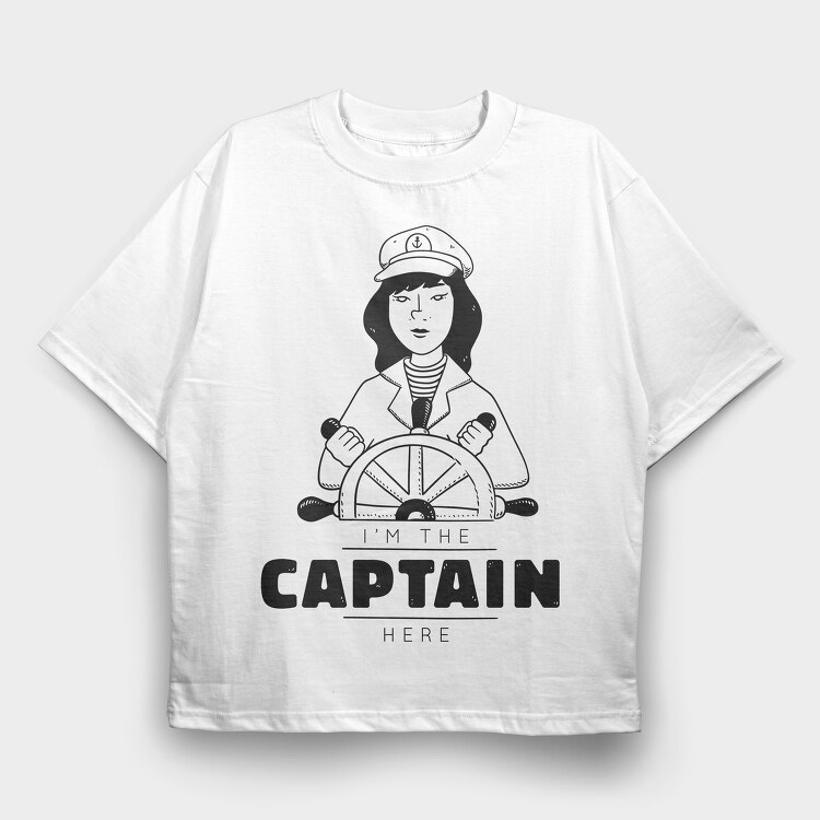 Ship Captain, Tricou Oversize Barbati (Unisex)