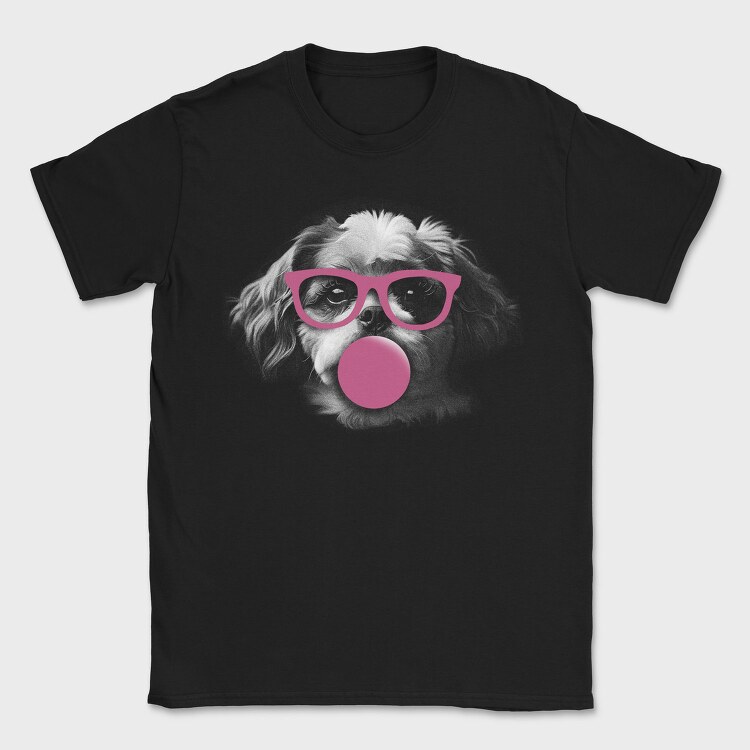 Shih Tzu Dog With Glasses, Tricou Barbati (Unisex)