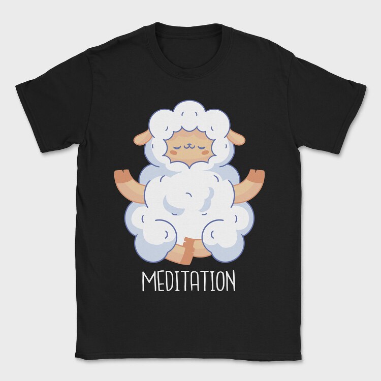Sheep Animal Mahditation Meditation, Tricou Barbati (Unisex)