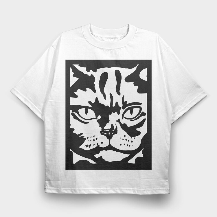 Serious Cat Cat Obey, Tricou Oversize Barbati (Unisex)