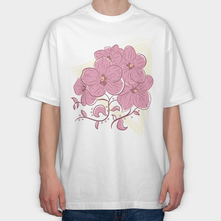 Grunge Triangle Flowers, Tricou Oversize Barbati (Unisex)