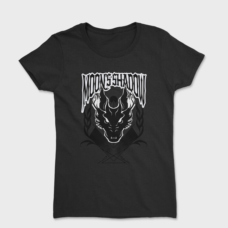 Scary Dragon Shadow Dark Animals Wolf Tote, Tricou Femei