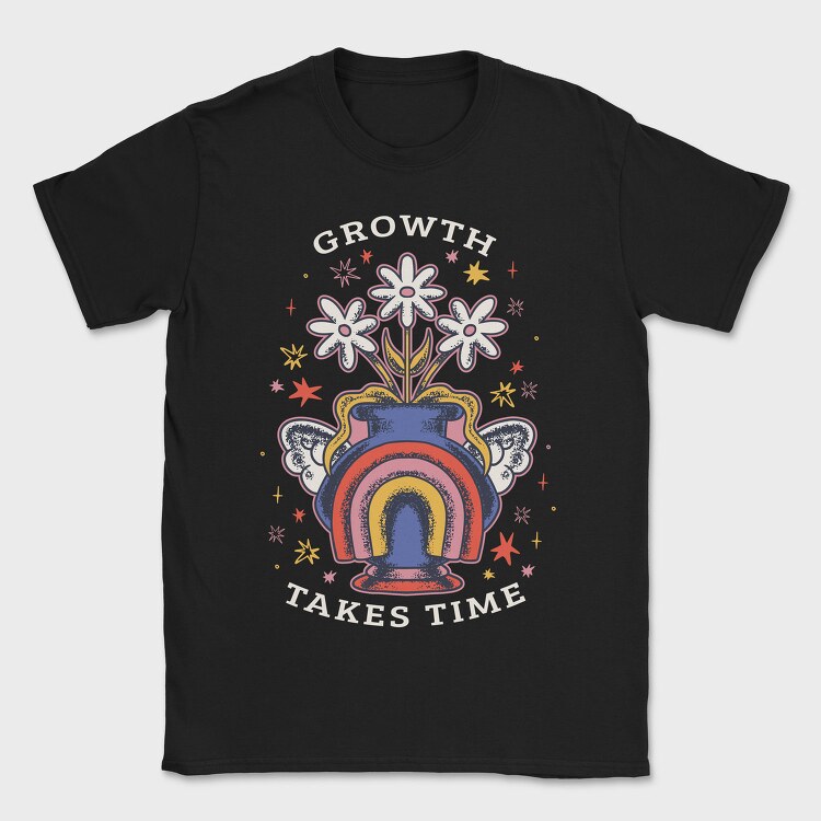 Growth Takes Time Floral Vase 02, Tricou Barbati (Unisex)