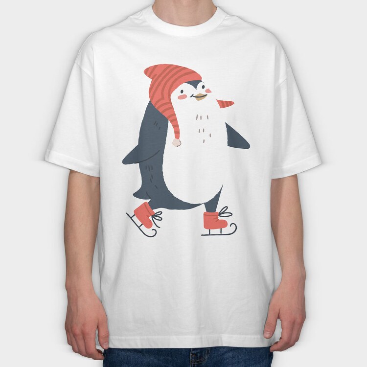 Penguin Skate Fest, Tricou Oversize Barbati (Unisex)