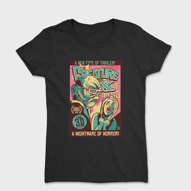 Scary Creature Retro Poster X Rays, Tricou Femei