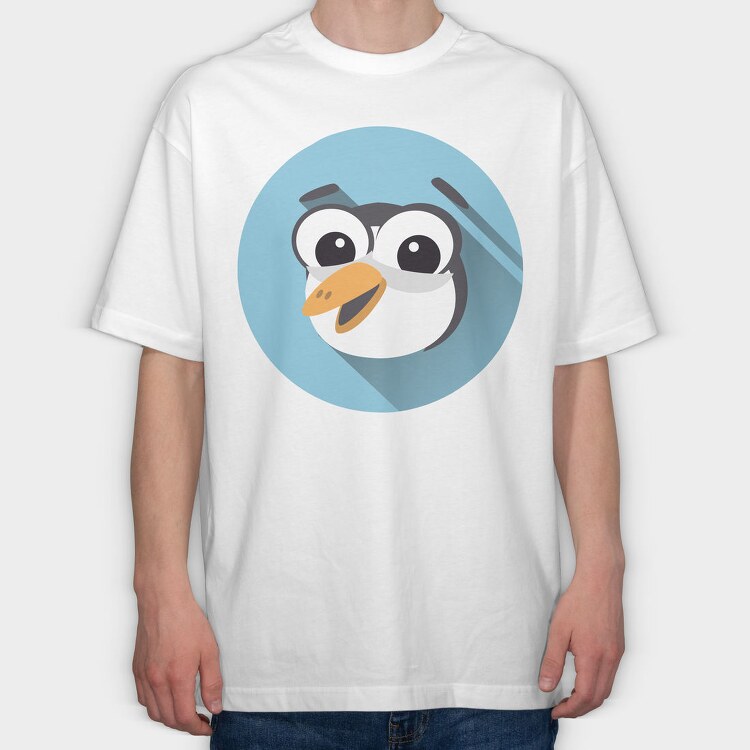 Penguin Pop Art, Tricou Oversize Barbati (Unisex)