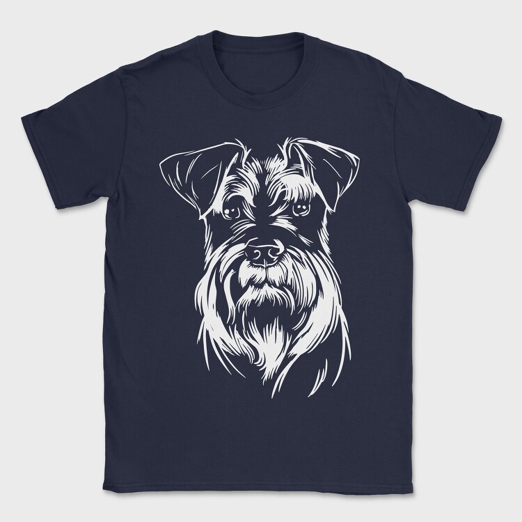 Schnauzer Dog Illustration, Tricou Barbati (Unisex)