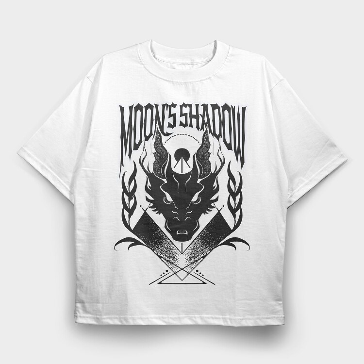 Scary Dragon Shadow Dark Animals Wolf Tote, Tricou Oversize Barbati (Unisex)