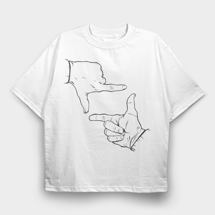 Photographic Hands Photo, Tricou Oversize Barbati (Unisex)