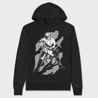 Person With Motorcycle Motorcyclist, Hanorac Oversize Barbati (Unisex)