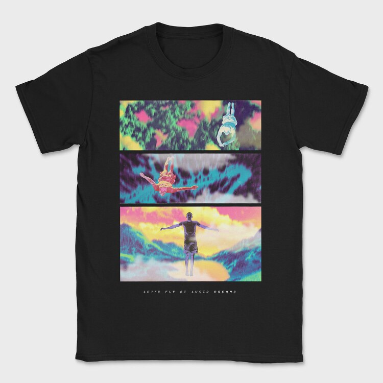 People Flying Psychodelic Lucid, Tricou Barbati (Unisex)