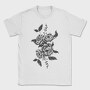 Peony Flower And Leaves Tattoo, Tricou Barbati (Unisex)