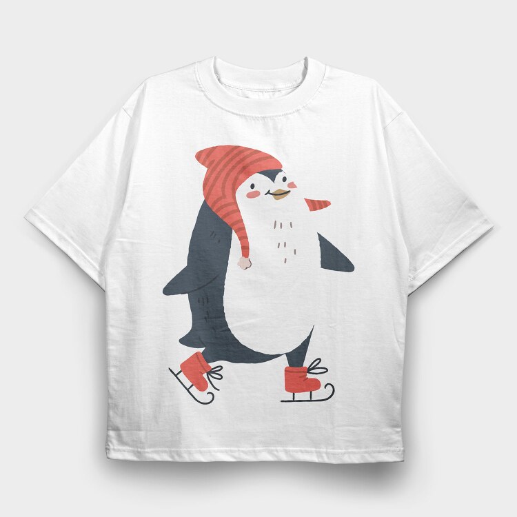 Penguin Skate Fest, Tricou Oversize Barbati (Unisex)