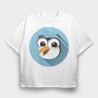 Penguin Pop Art, Tricou Oversize Barbati (Unisex)