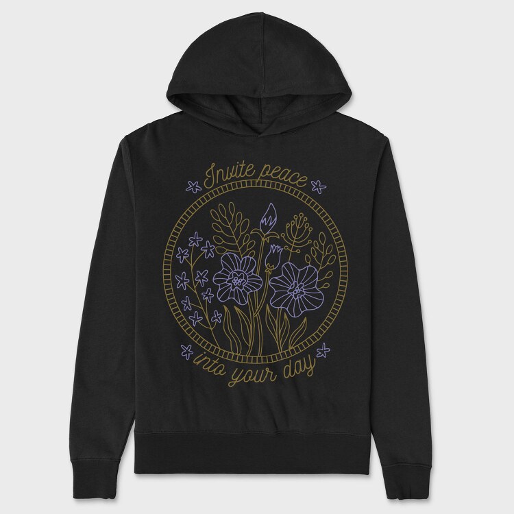 Peaceful Flower Set Quote 04, Hanorac Oversize Barbati (Unisex)