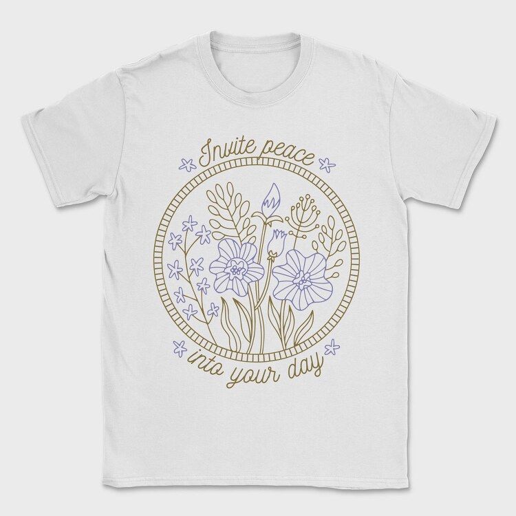 Peaceful Flower Set Quote 04, Tricou Barbati (Unisex)