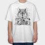 Wolf And Bike, Tricou Oversize Barbati (Unisex)