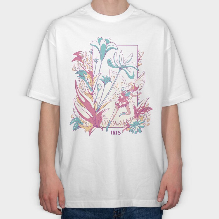 Winged Fairy In Flower Field Fairy Core 10, Tricou Oversize Barbati (Unisex)