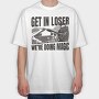Wizard In A Car Parody Get In Loser, Tricou Oversize Barbati (Unisex)