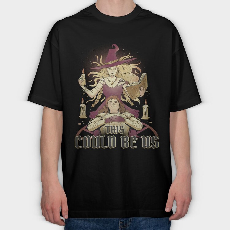 Witch Couple Ritual, Tricou Oversize Barbati (Unisex)
