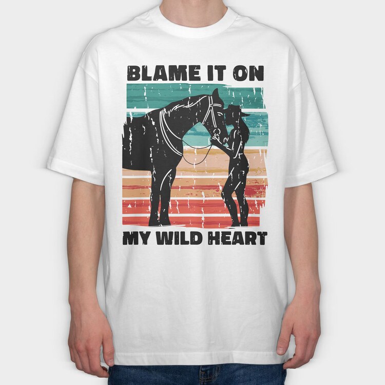 Wild Heart Horse My, Tricou Oversize Barbati (Unisex)