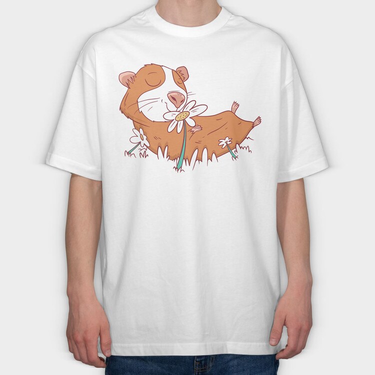 Guinea Pig Flower Spring, Tricou Oversize Barbati (Unisex)
