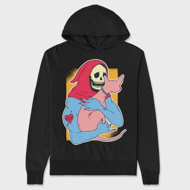 Skeleton Sphynx Cat, Hanorac Oversize Barbati (Unisex)