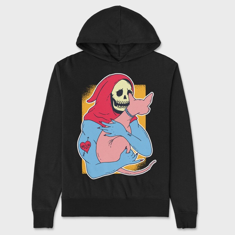 Skeleton Sphynx Cat, Hanorac Oversize Barbati (Unisex)