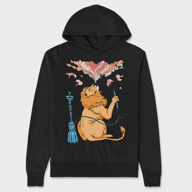 Smoke Lion Vibes, Hanorac Oversize Barbati (Unisex)