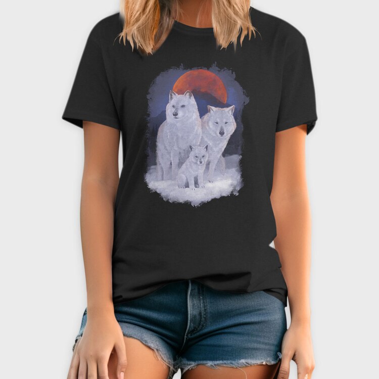 Wolf Family Moon, Tricou Barbati (Unisex)
